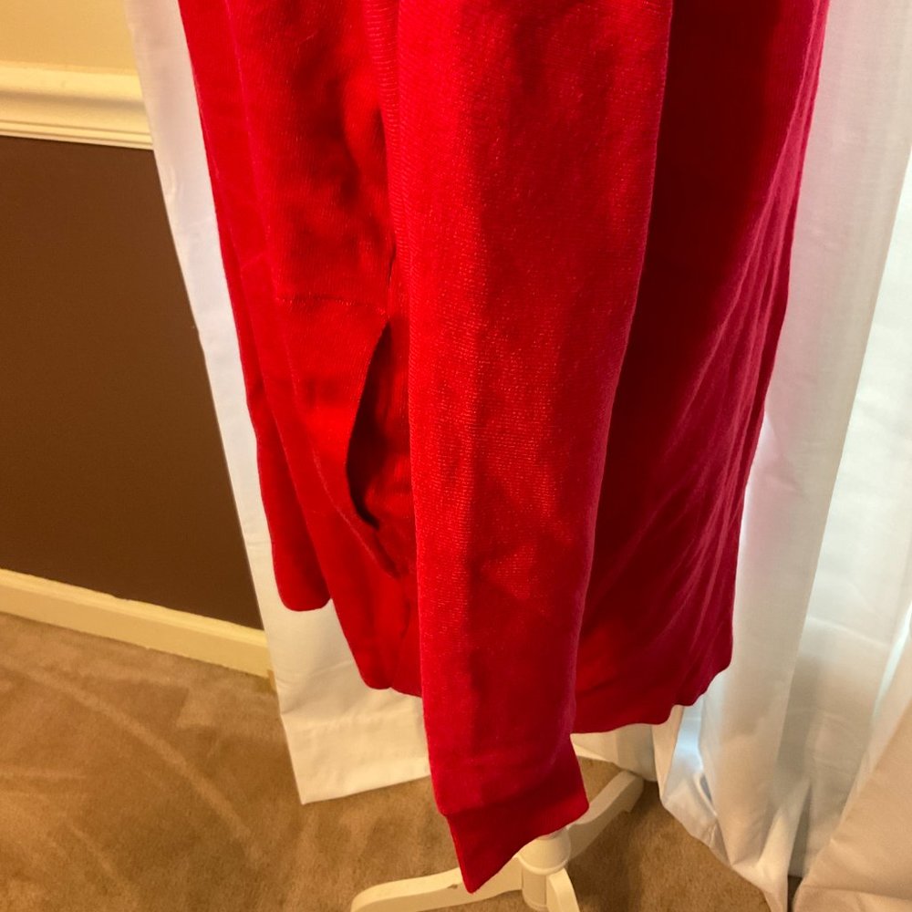 Saturday/Sunday Sweater-Dress M Cranberry Pink Long Sleeve Pockets Snap Back - Picture 7 of 11